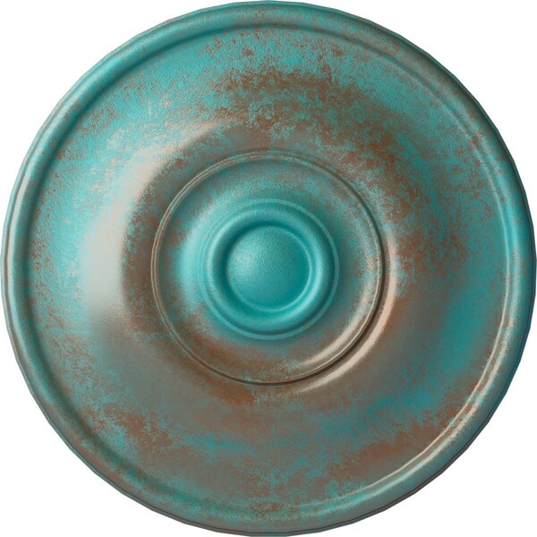Ekena Millwork Jefferson Ceiling Medallion (Fits Canopies up to 2 7/8"), 11 3/4"OD x 3/8"P, Copper Green Patina CM12JECGS - main